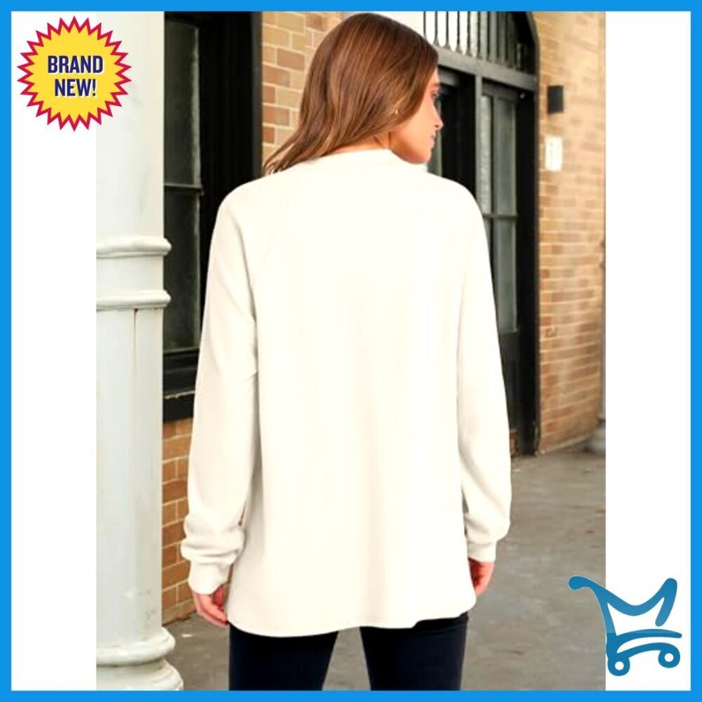 Long Sleeve Henley Tunic Sweatshirt Loose Fit Polyester Pullover Casual Top - Picture 5 of 7